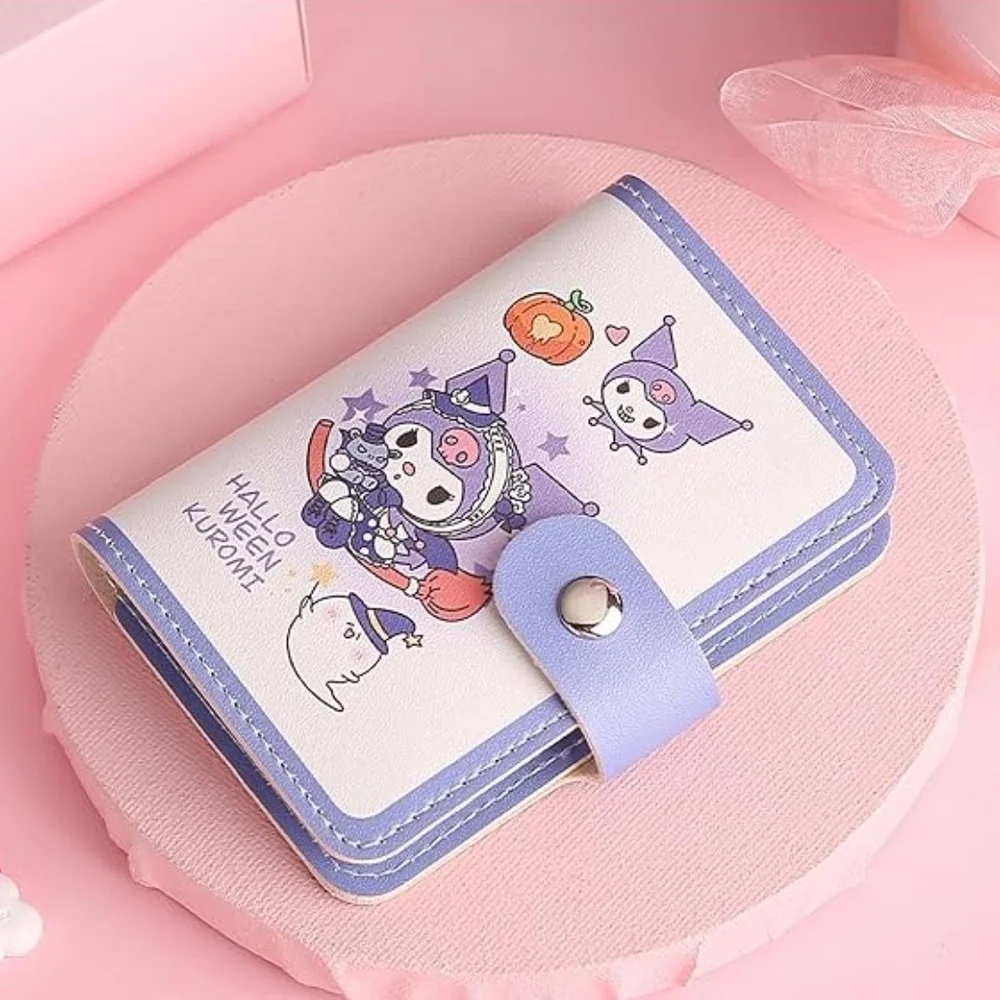 Kuromi Halloween Wallet with Keychain - Lavender and Cream